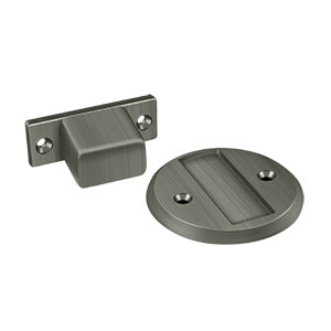 Deltana Flush-Mounted Magnetic Door Holder with a 2-1/2-Inch Diameter for Secure Door Keeping