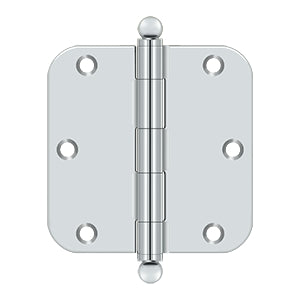 Deltana Interior Decorative Steel Radius Hinge with Ball Tips, Measuring 3-1/2 x 3-1/2 x 5/8