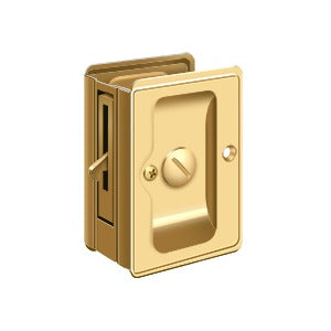 Deltana High - Definition Adjustable Pocket Privacy Lock for Sliding Doors, Measuring 3 - 1/4 x 2 - 1/4 Inches