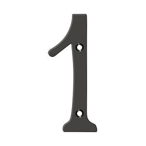 Deltana 6-Inch Solid Brass Elegant Number 1 for Residential and Commercial Use