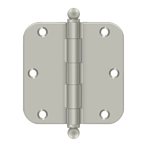 Deltana Interior Decorative Steel Radius Hinge with Ball Tips, Measuring 3-1/2 x 3-1/2 x 5/8