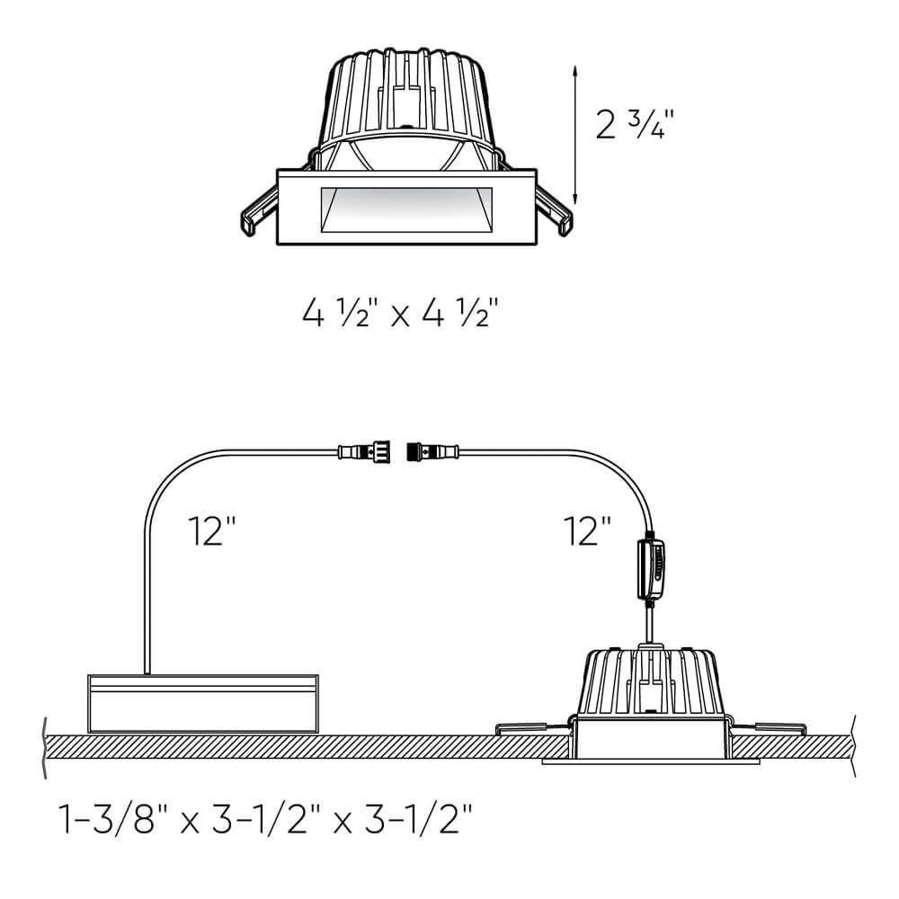 DALS Lighting 120 - 277V Square Recessed LED Ceiling Light for Modern Homes and Commercial Spaces
