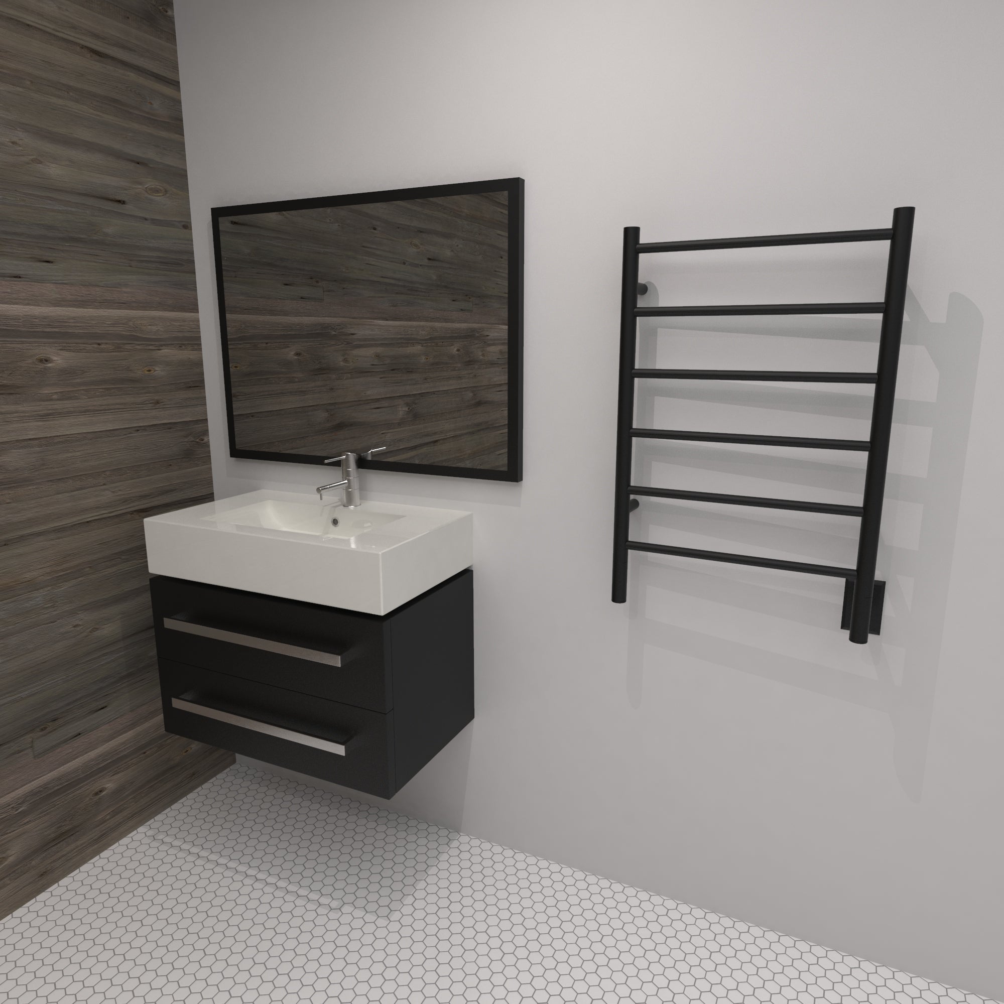 Amba Jeeves Model J Premium Straight 6 - Bar Electrically Hard - Wired Towel and Delicate Drying Rack
