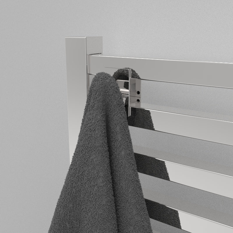 Italian-Made Amba Quadro Stainless Steel Bathrobe Hanger with Brushed/Polished Finish