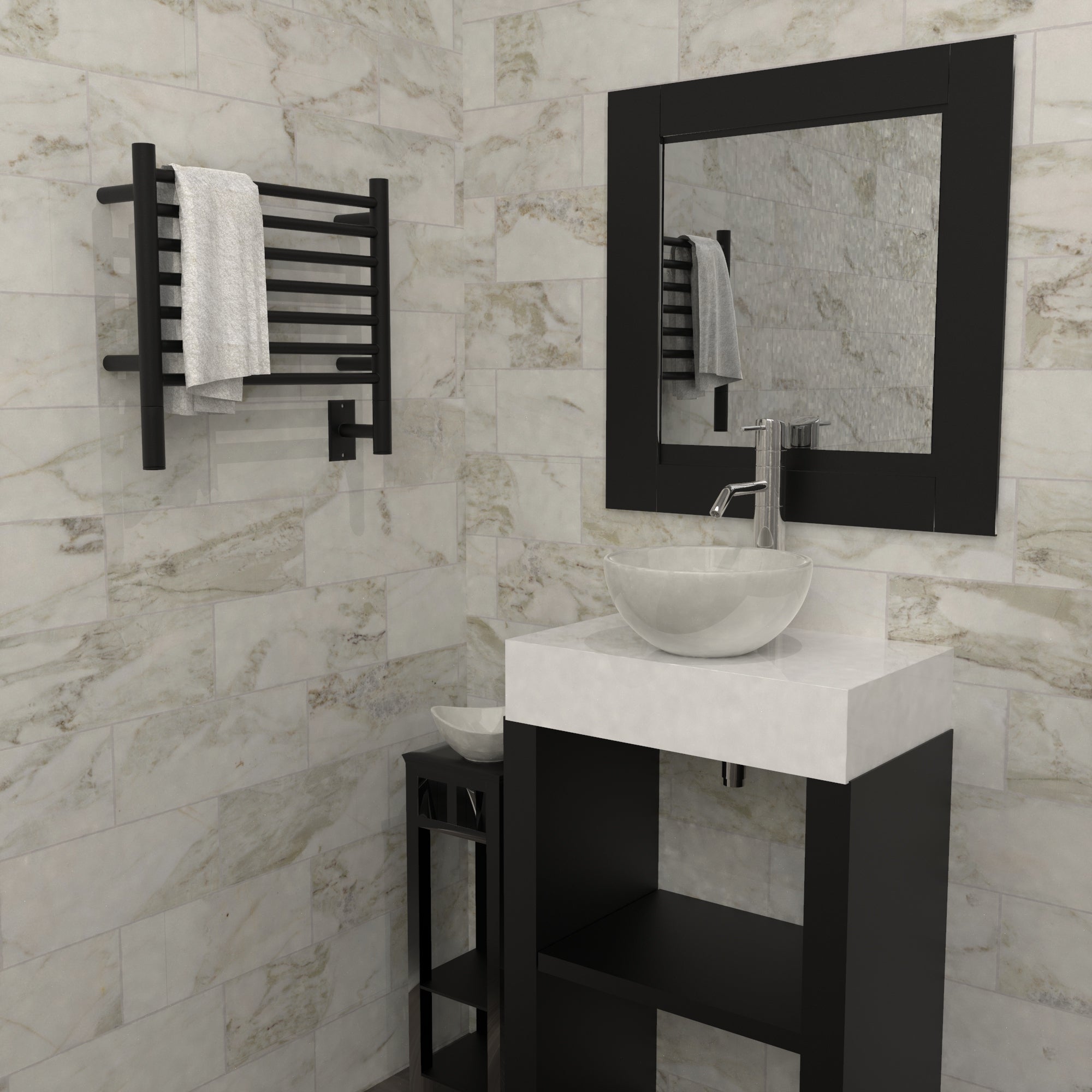 Amba Jeeves Model H 7-Bar Straight Hardwired Towel Warmer with 5 Finishes