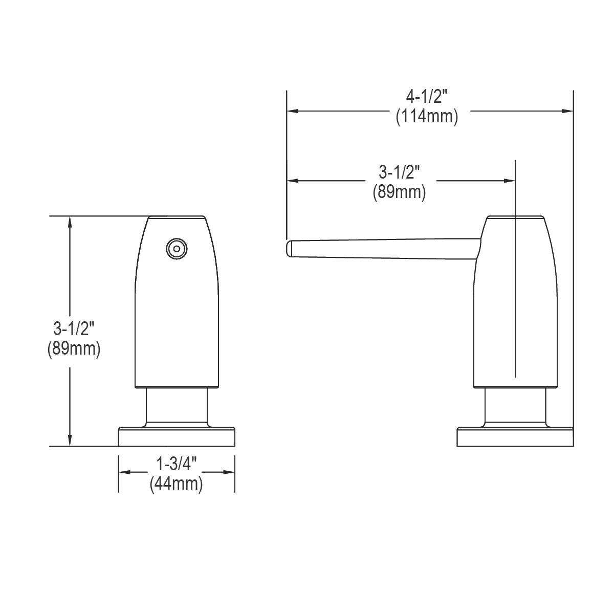 Elkay Premium 1-3/4 x 4-1/2 x 3 Liquid Soap and Hand Lotion Dispenser for Kitchen and Bathroom