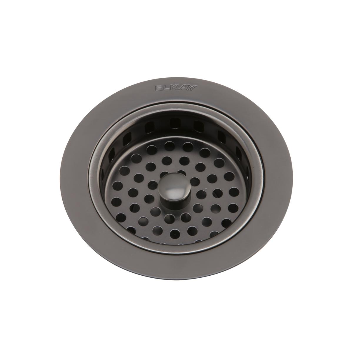 Elkay 3-1/2 Inch Drain Fitting with Antique Steel Finish, Body, Basket and Reliable Rubber Stopper for Kitchen or Laundry Sinks