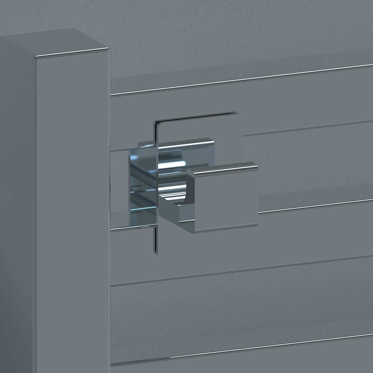 Italian-Made Amba Quadro Stainless Steel Bathrobe Hanger with Brushed/Polished Finish