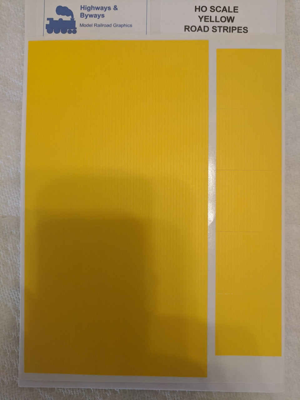 HO Scale 70 - 2 Yellow Road Stripes Graphic Decals for Highways & Byways