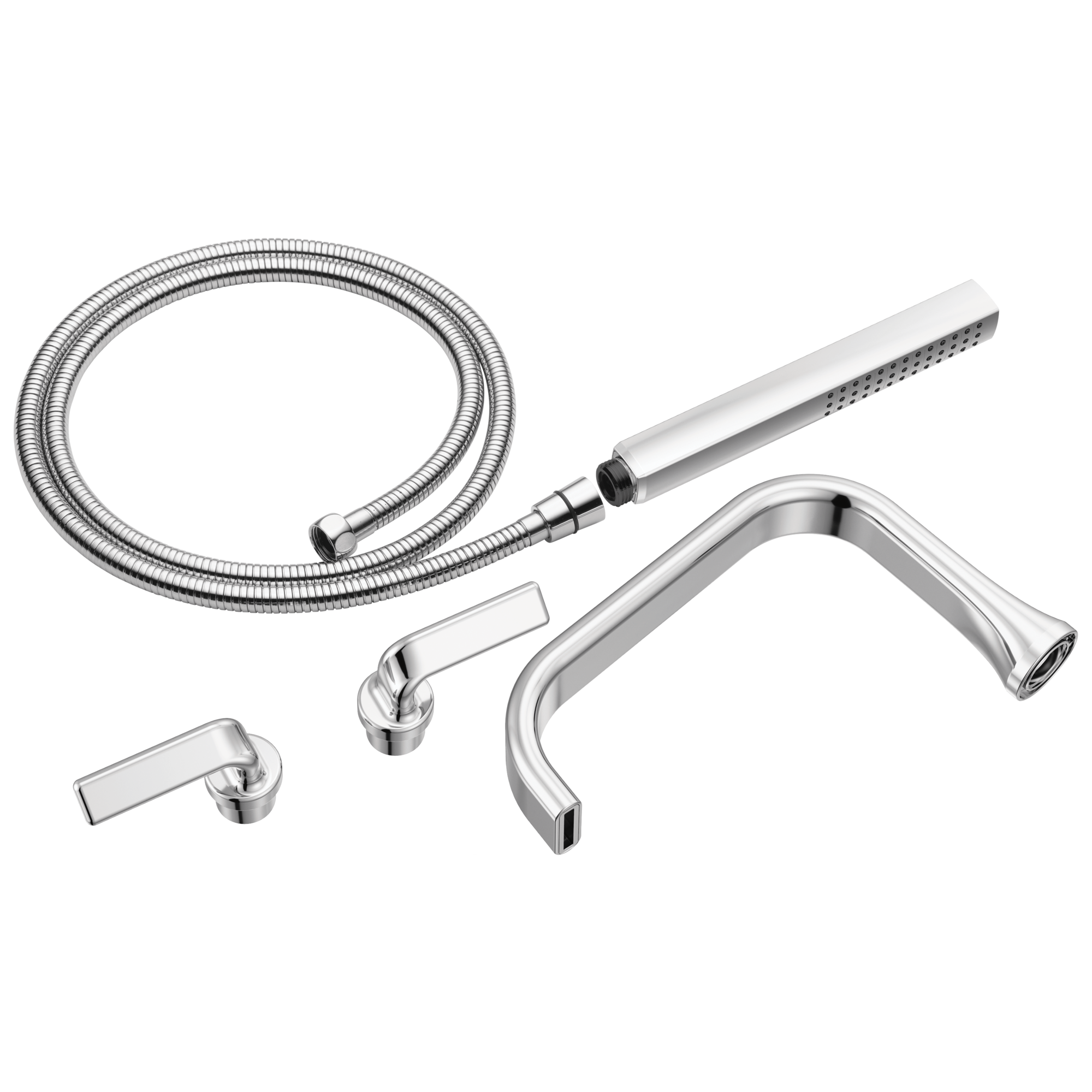 Brizo Allaria Two-Handle Tub Filler Trim Kit Featuring Twist Lever Handles for Luxury Bathroom Upgrades