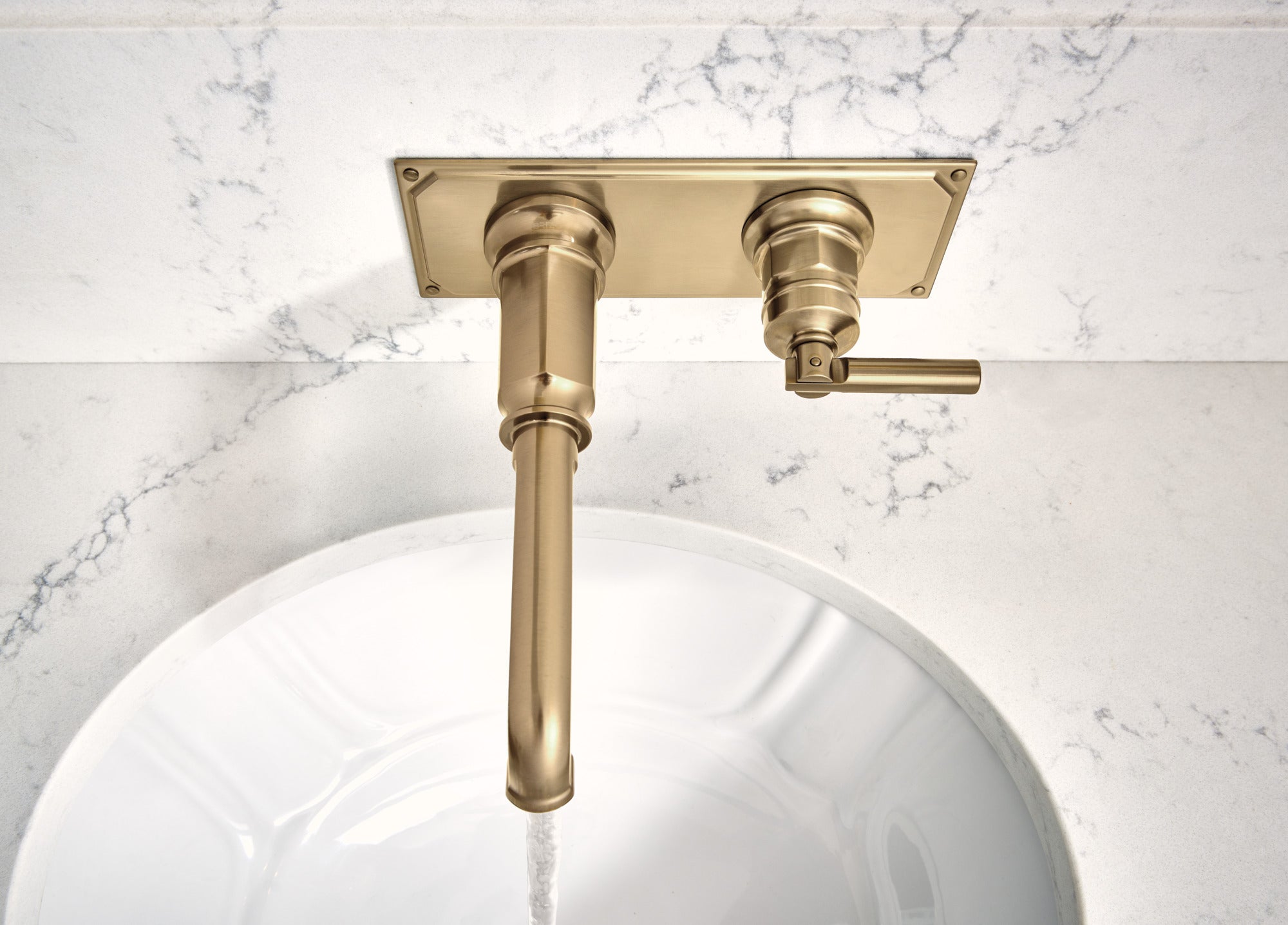 Brizo Invari Wall-Mounted Lavatory Lever Handle Set for Elegant Bathrooms