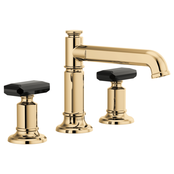 Brizo Invari 3-Hole Widespread Lavatory Faucet with Column Spout - Without Handles, 1.2 GPM Flow Rate