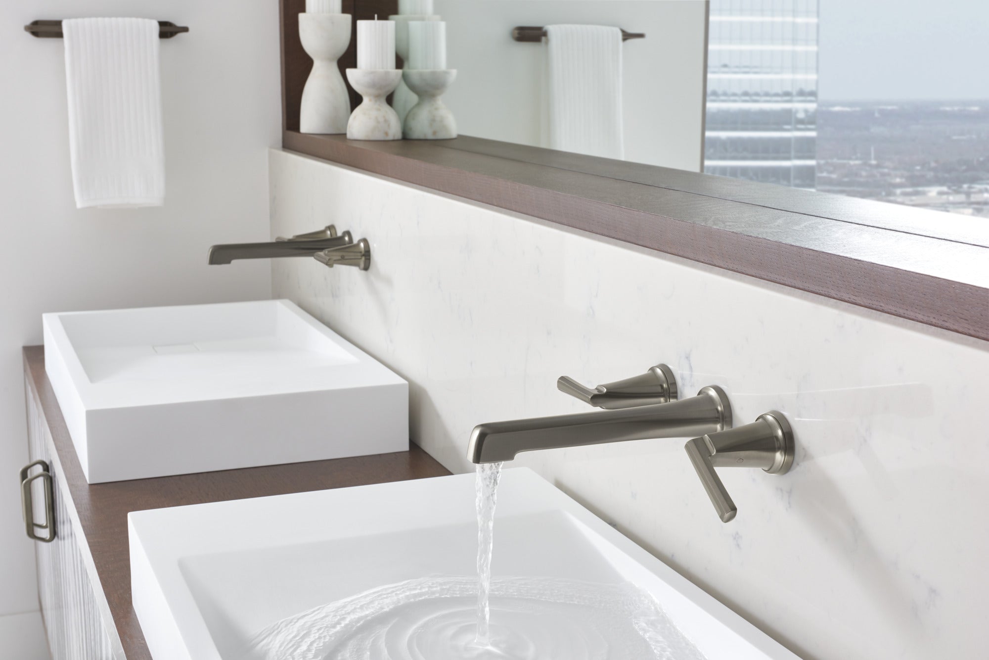 Brizo Levoir Luxury Two-Handle Wall-Mounted Lavatory Faucet - 1.5 GPM, Handles Sold Separately
