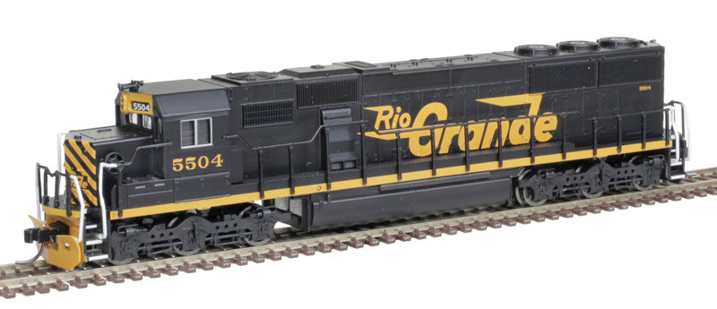 N Scale Model Train - ATLAS Gold 40005218 EMD SD50 Locomotive in Denver & Rio Grande Western 5508 Livery (Black and Orange) with DCC & Sound Functionality