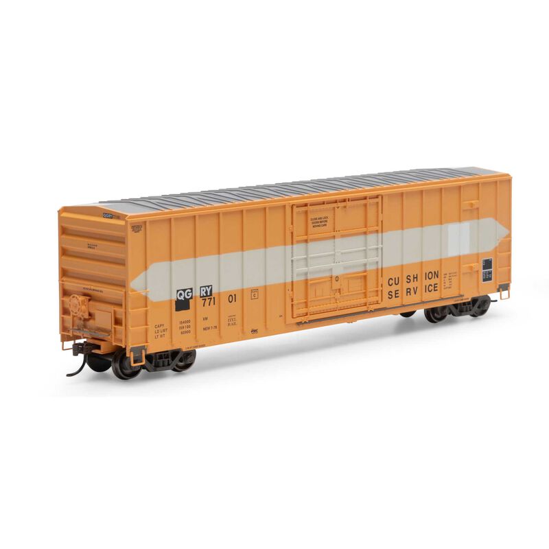 Athearn ATH18685 FMC 5327 12-Foot Plug Door Box Car Model for QGRY QUEBEC GATINEAU RAILWAY #77101 in HO Scale