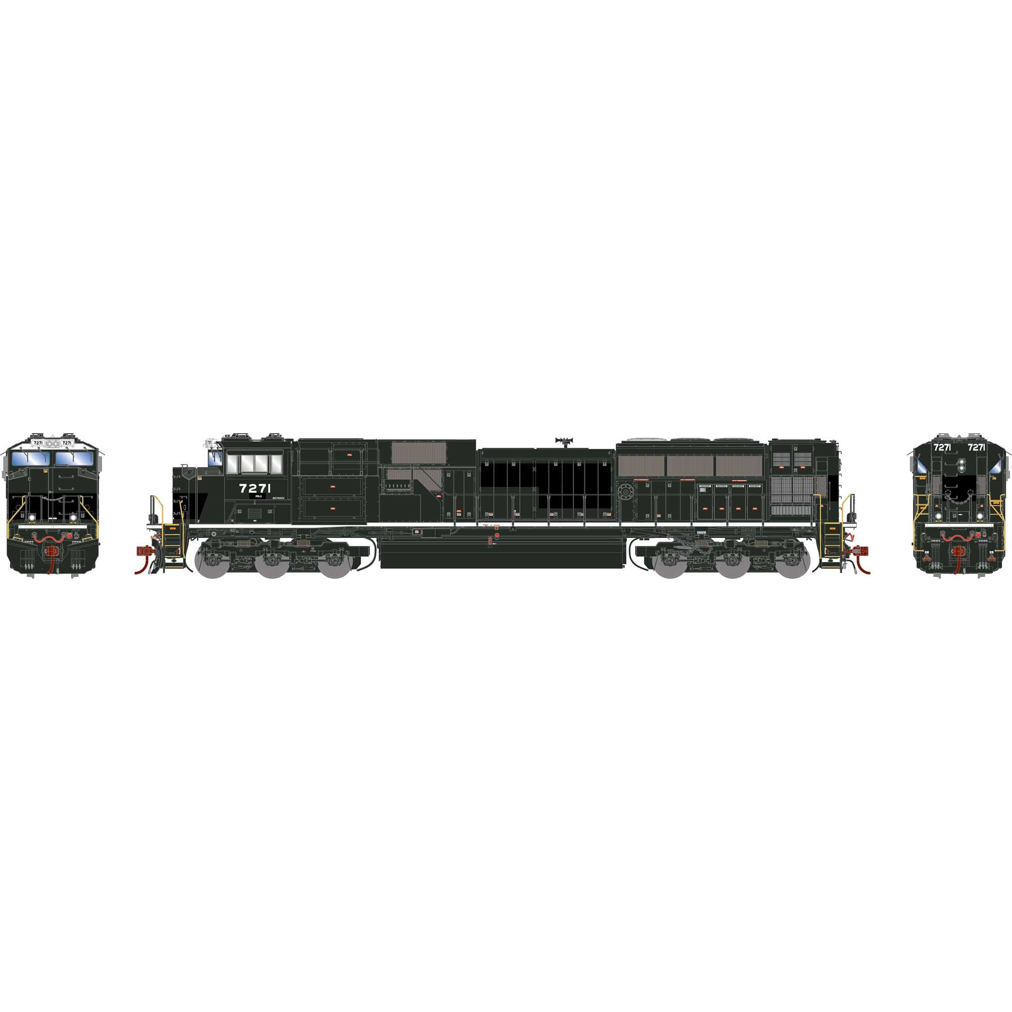 Athearn Genesis HO Scale Model Train - ATHG75857 EMD SD70ACU PRLX #7271 with DCC & Sound Tsunami 2