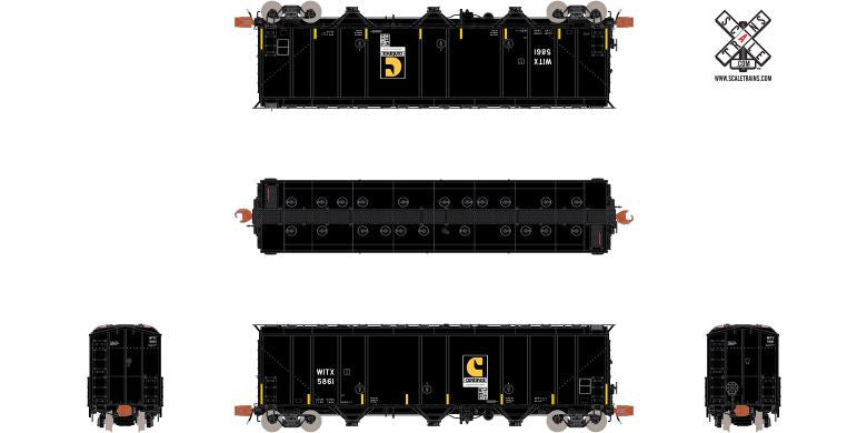 N Scale ScaleTrains 5750 Carbon Black Covered Hopper Witco/WITX #5861