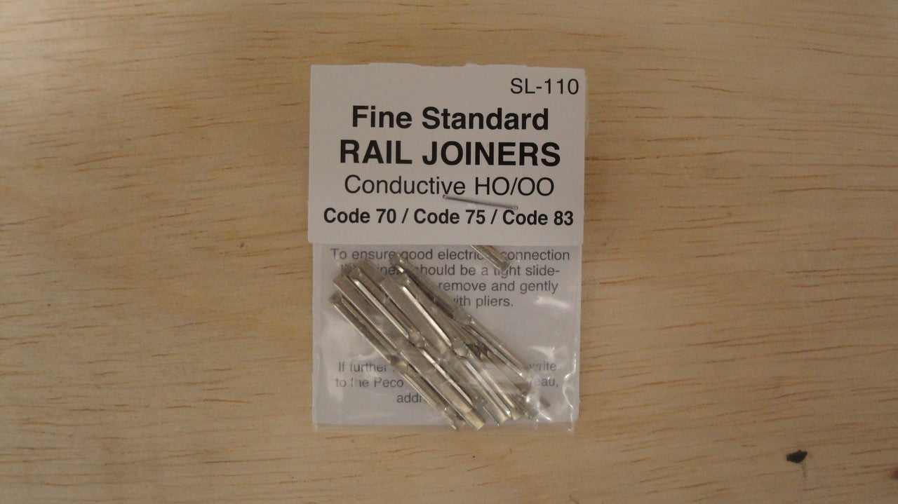 HO Scale Peco SL-110 Code 75 Rail Joiners - 1 Pack of 24