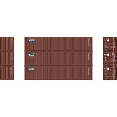 Athearn HO Scale 40' Corrugated Low Container Beacon # 2 (3-Pack)